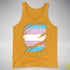 Transgender Pride Flag Ripped Reveal Premium Tank Top - Gold